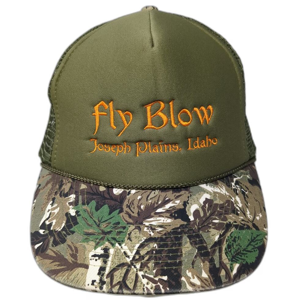 Otto Trucker Hat Green Camo One Size Fly Blow Joseph Plains Idaho Mesh Back